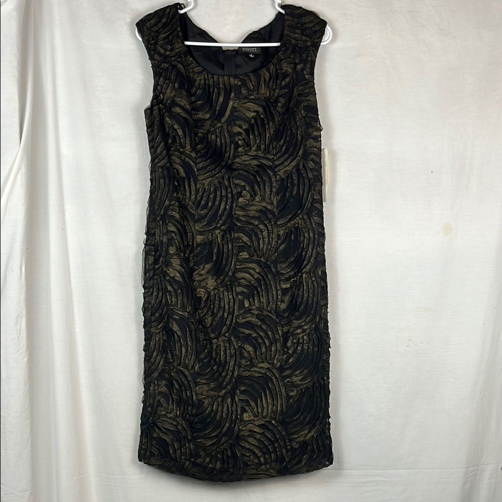 NWT Black and Chrome Adrianna Papell Cocktail Dress